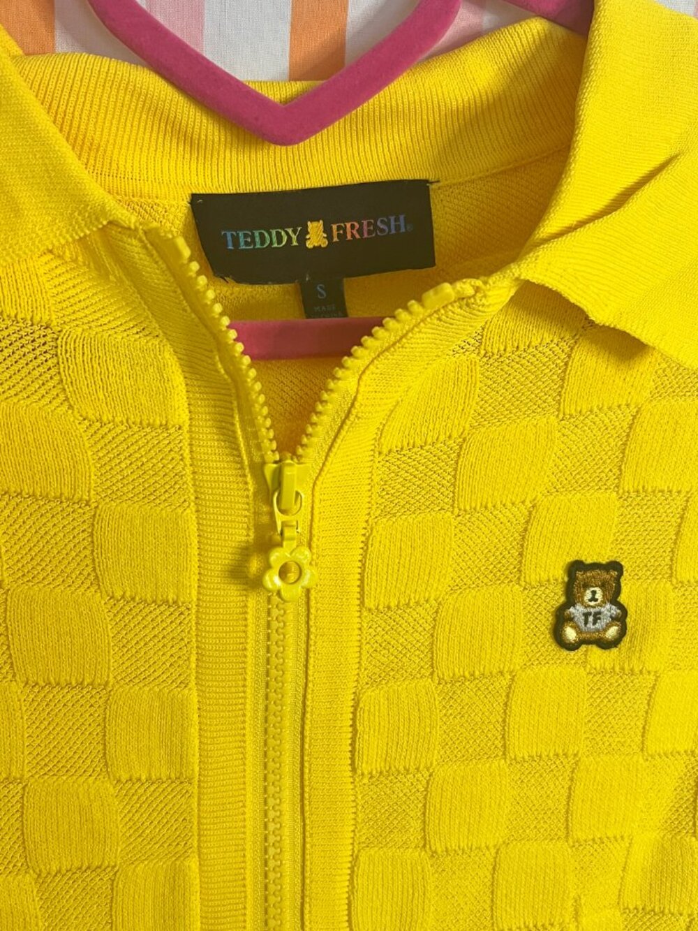 Teddy Fresh Yellow Checker Cardigan - Picture 3 of 5
